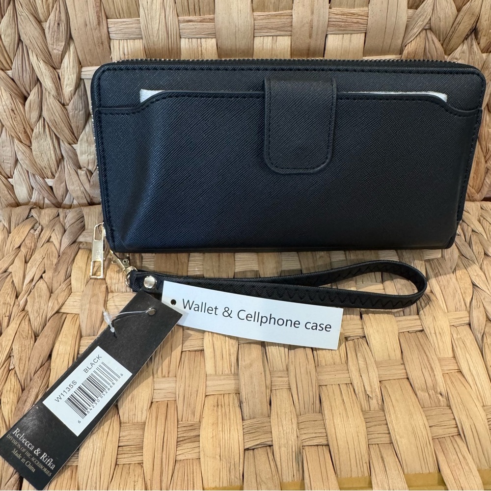 Black Wallet & Cellphone Case by Rebecca & Rifka